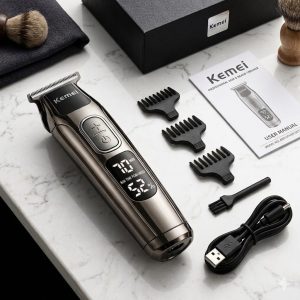 Barbeador sem fio Kemei Painel digital