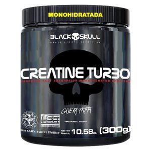 Creatina Turbo Black Skull 300g Creatina Monohidratada A Creatina Mais Vendida no Brasil