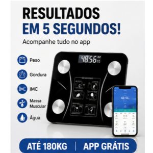 Balança Bioimpedância Balança Digital Balança Profissional Até 180kg Balança via Bluetooth