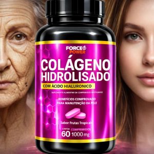 Colageno Hidrolisado com Acido Hialuronico 60 Comprimidos - COLÁGENO PARA UNHAS PELE E CABELO