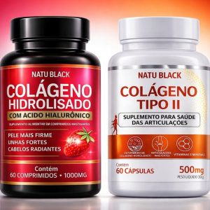 Colágeno Hidrolisado com Ácido Hialurônico + Colágeno Tipo 2 Original Kit Completo - ENVIO IMEDIATO