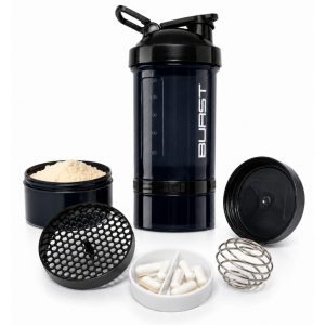 Coqueteleira Shaker Academia Compartimento 600ml Suplementos Hermético Whey Cápsulas Comprimidos Fit Shakeira BPA Free