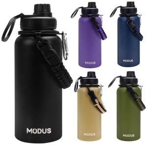 Garrafa Modus Térmica 1000ml Aço Inoxidável Com Alça Paracord Garrafa Térmica Café