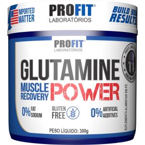 Glutamina Power Profit Laboratórios Sem Sabor L-Glutamina em Pó 150g ou 300g Recuperação Pós Treino