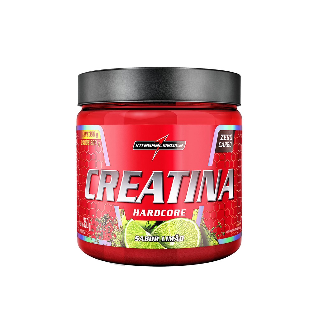 Integralmedica Creatina Hardcore 350 g — Creatina Monohidratada, Zero Açúcar, Sem Glúten