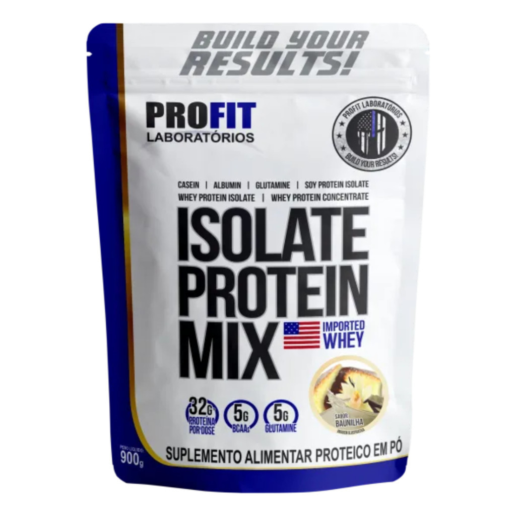 Isolate Protein Mix Profit Labs 900g Refil Proteína Blend Whey Soja Caseína Albumina