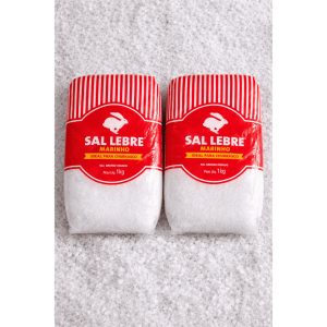 KIT COM 2 UNIDADES - SAL INTEGRAL GROSSO MARINHO SAL LEBRE 1KG – IDEAL PARA CHURRASCO E COZINHA