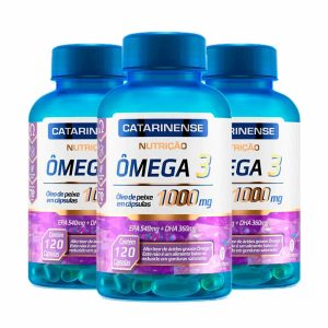 Kit com 3 Ômega 3 1000mg Com 120 Cápsula cada Ômega Catarinense