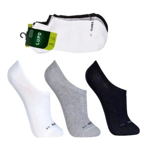 Meias Lupo - Kit 3 Pares Meias Sapatilha Lupo Soquete