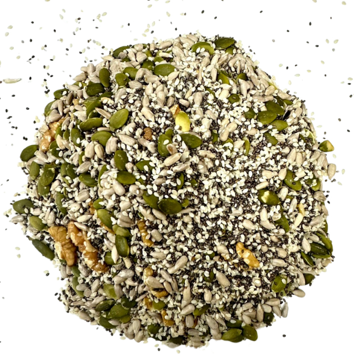 Mix de Sementes Abóbora Girassol Chia e Gergelim e gergelim preto 1kg NATURAL