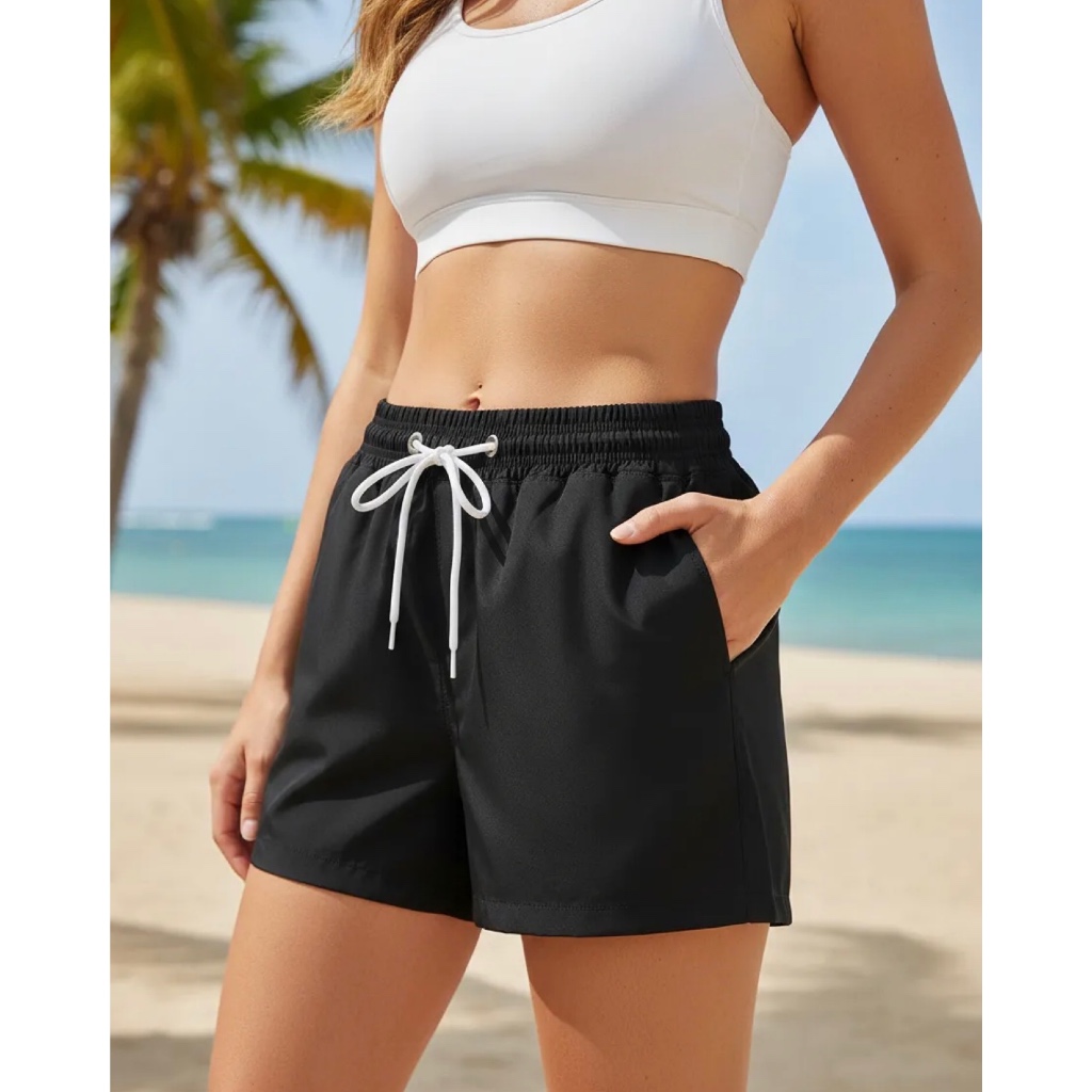 Short liso, short femininoTactel com elastano shorts feminino academia shorts clube bermuda feminina